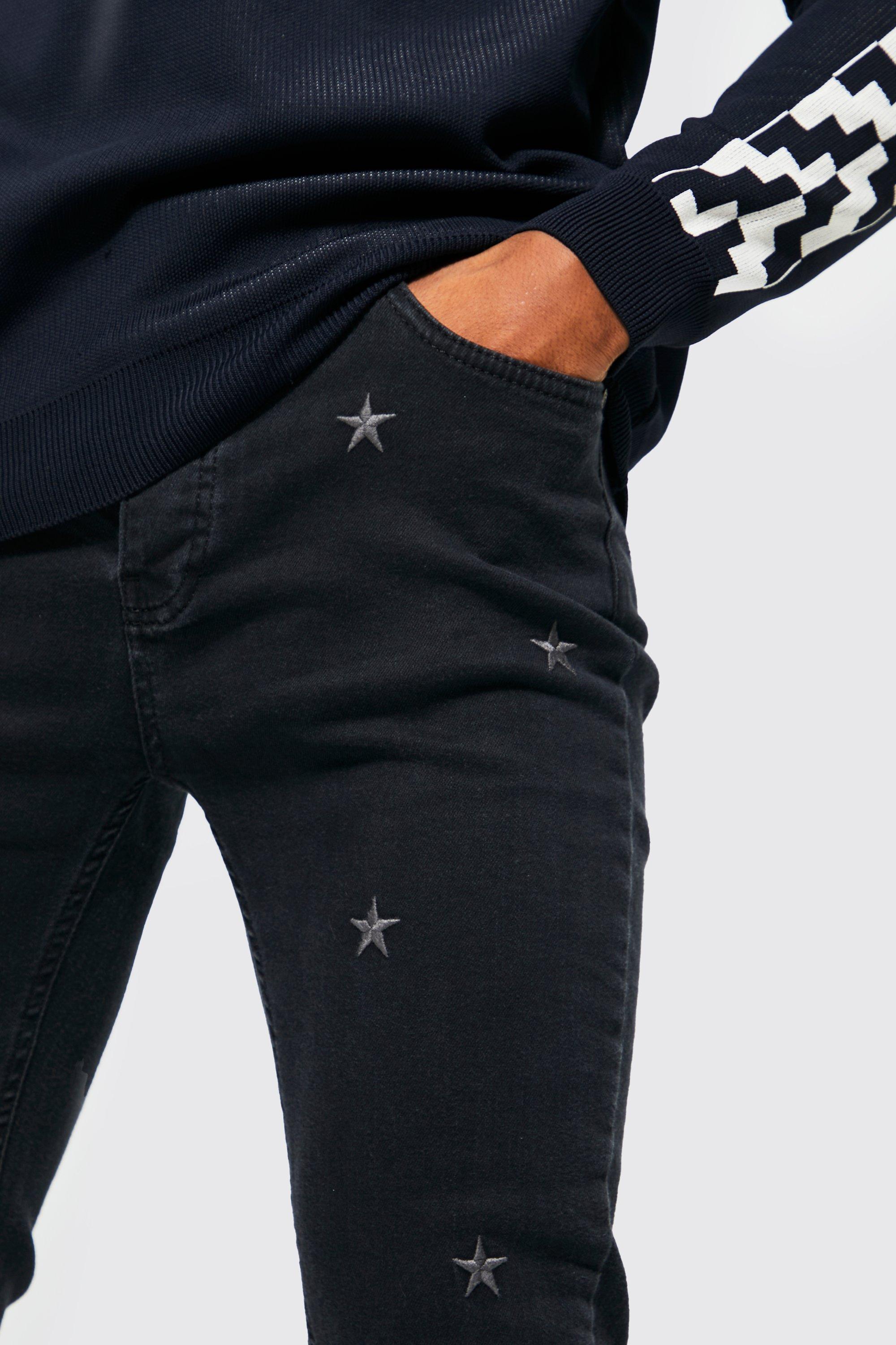 Star on sale embroidered jeans